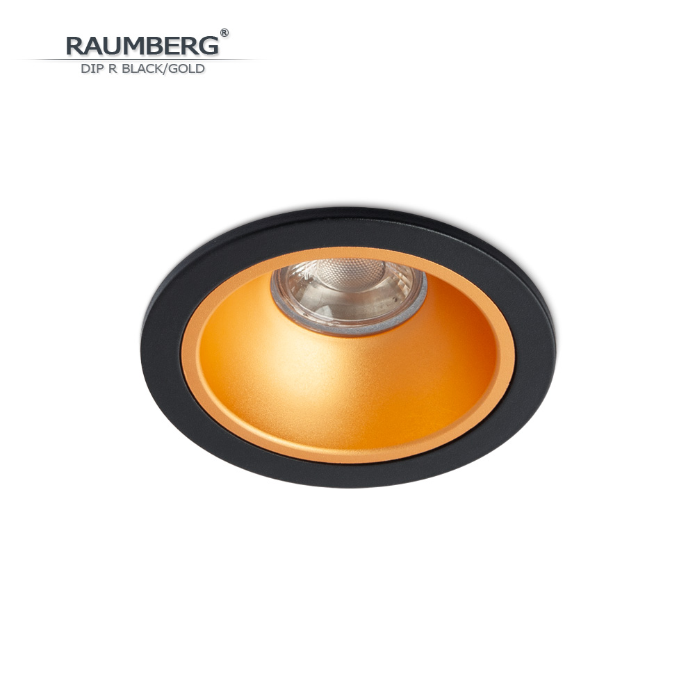 

Встраиваемый светильник RAUMBERG DIP R bkgold черный с золотистой вставкой, DipRBk/Gd