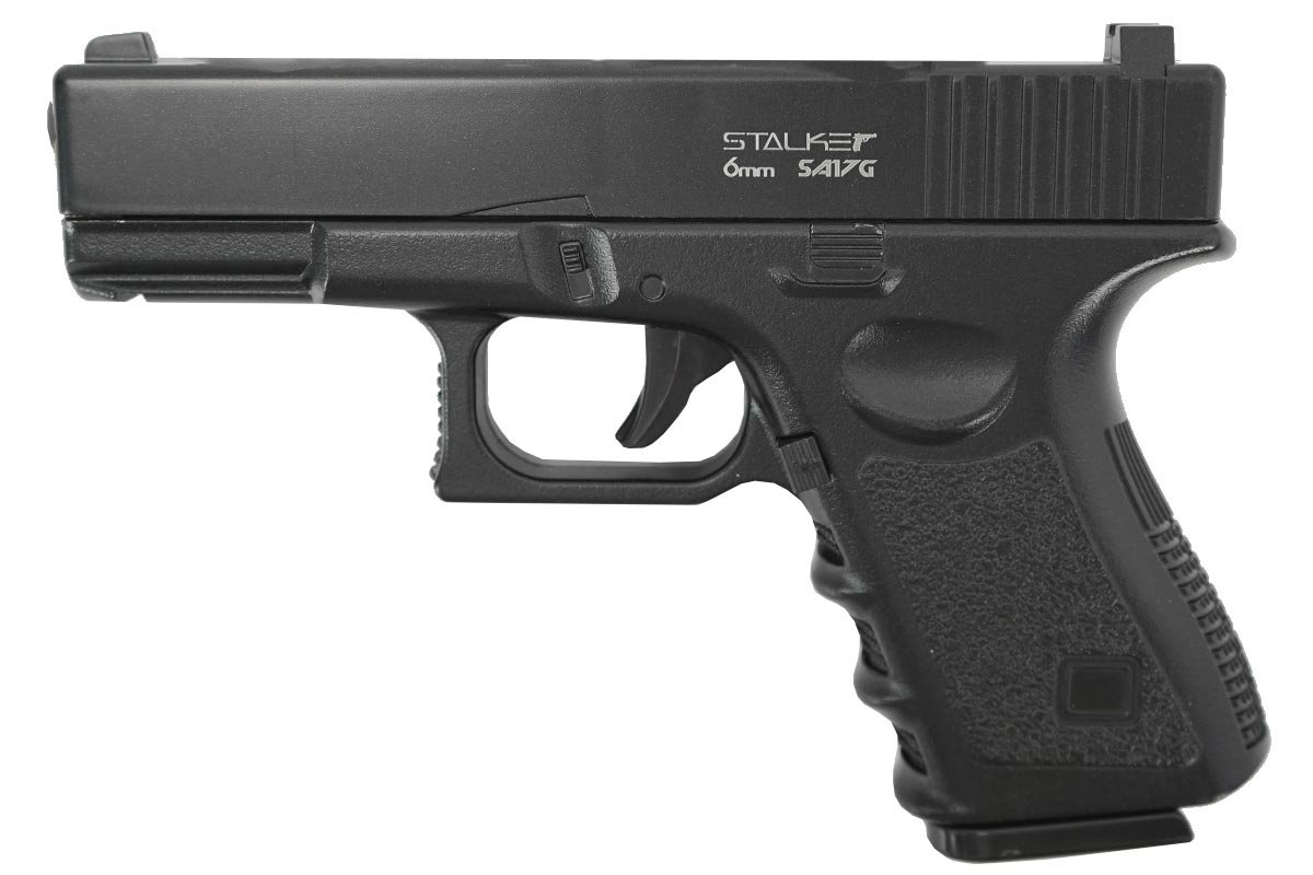 Пистолет пневматический Stalker SA17G Spring (ан. Glock 17), к.6мм, магаз. 11шар, до 80м/с
