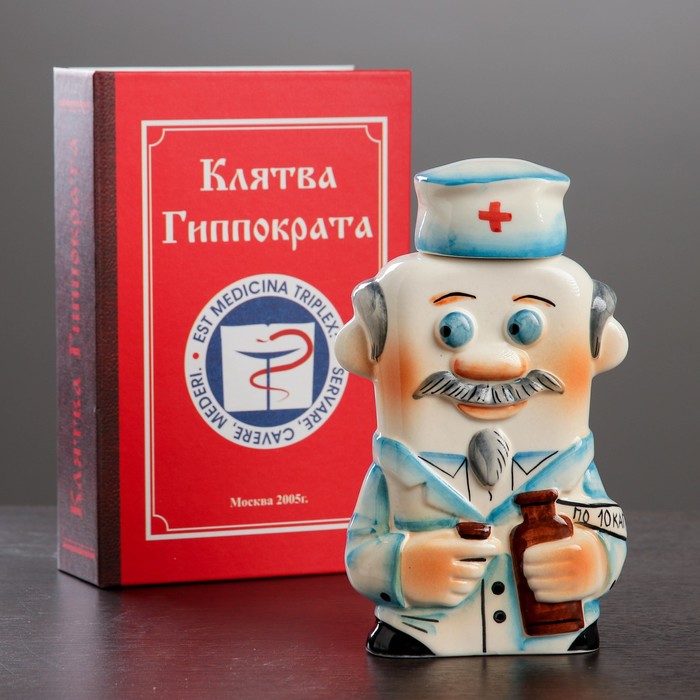 

Штоф фарфоровый «Врач», 0.35 л, в упаковке книге, Разноцветный