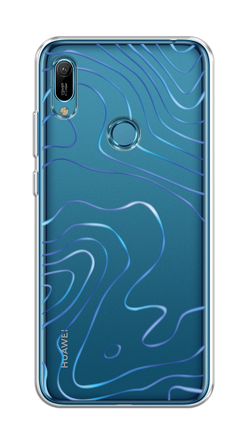 

Чехол на Huawei Y6 2019/Honor 8a/8a Pro/Y6s "Blue lines", Прозрачный;синий, 611550-1