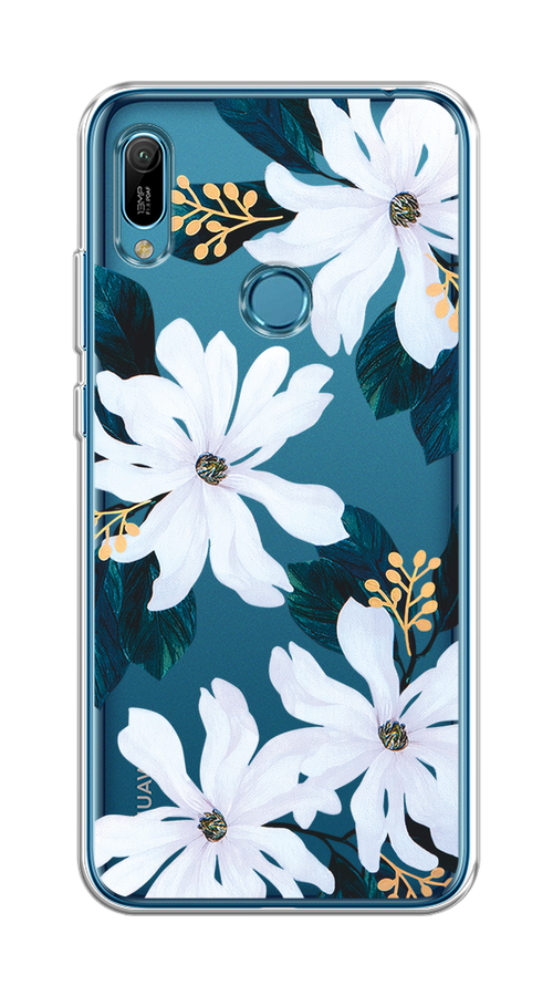 

Чехол на Huawei Y6 2019, Honor 8a/8a Pro/Y6s "Delilah Flower", Зеленый;белый, 611550-1