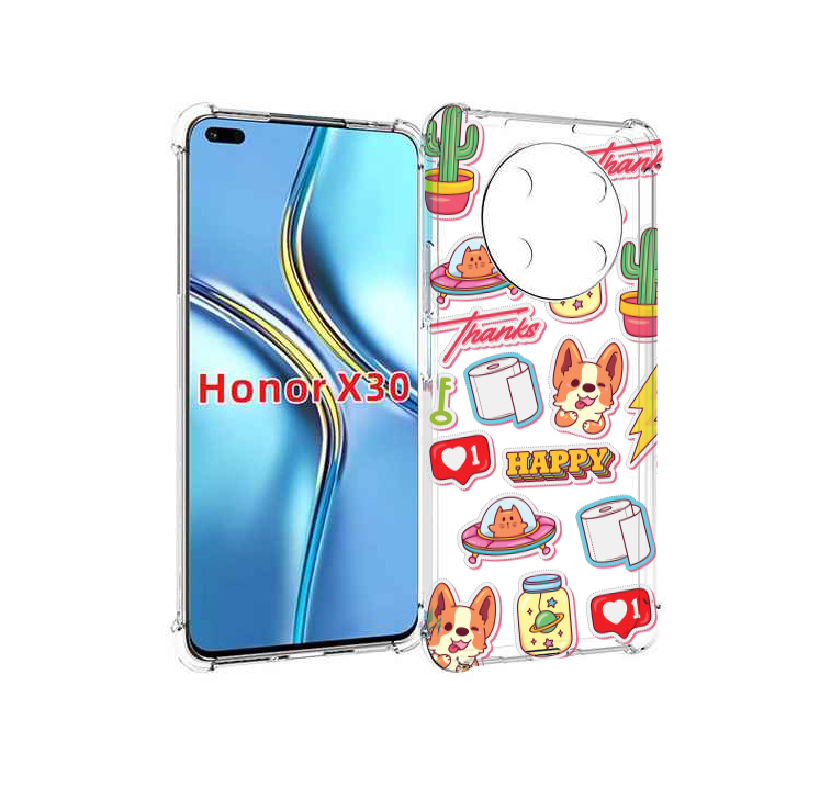 

Чехол MyPads милые-стикеры-корги для Honor X30 / Magic4 Lite 5G, Прозрачный, Tocco
