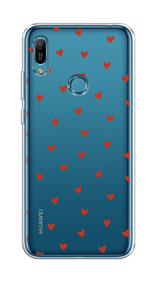 

Чехол на Huawei Y6 2019, Honor 8a/8a Pro/Y6s "Red hearts", Красный;прозрачный, 611550-1