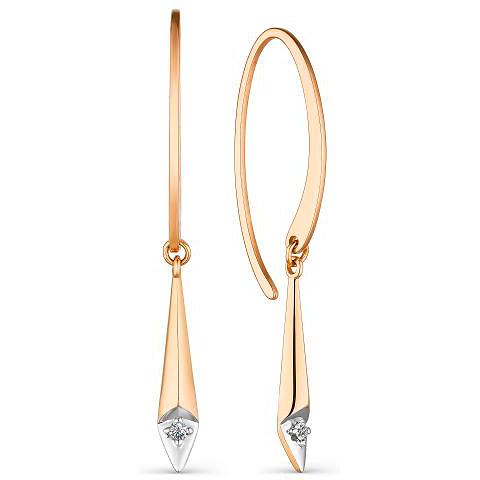 

Серьги женские из золота АЛЬКОР 23671-100, бриллиант, 23671-100
