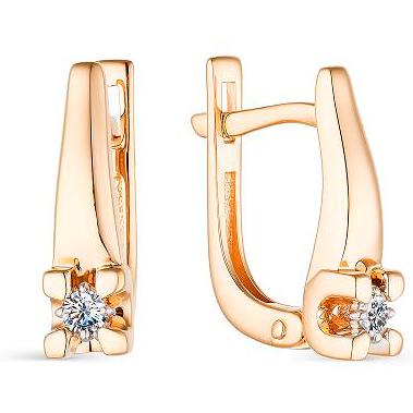 

Серьги женские из золота АЛЬКОР 23693-100, бриллиант, 23693-100