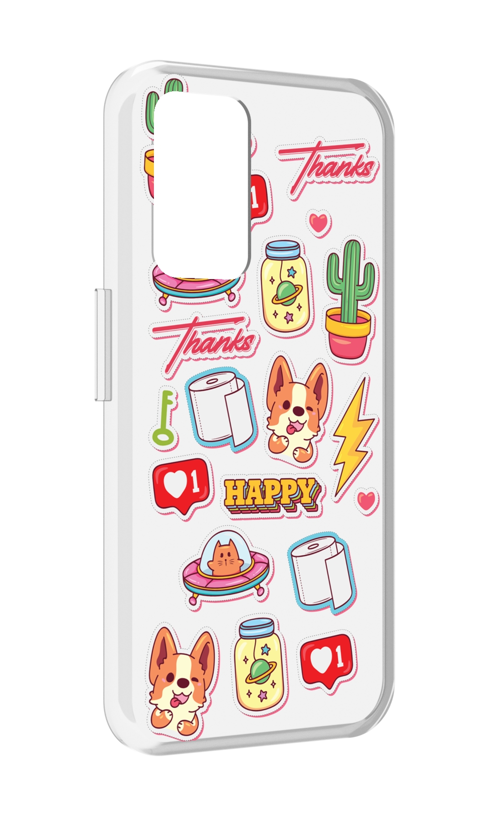 

Чехол MyPads милые-стикеры-корги для Realme GT Neo3T, Прозрачный, Tocco