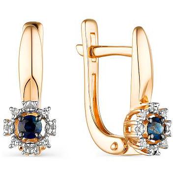 

Серьги женские из золота АЛЬКОР 23624-102, сапфир/бриллиант, 23624-102