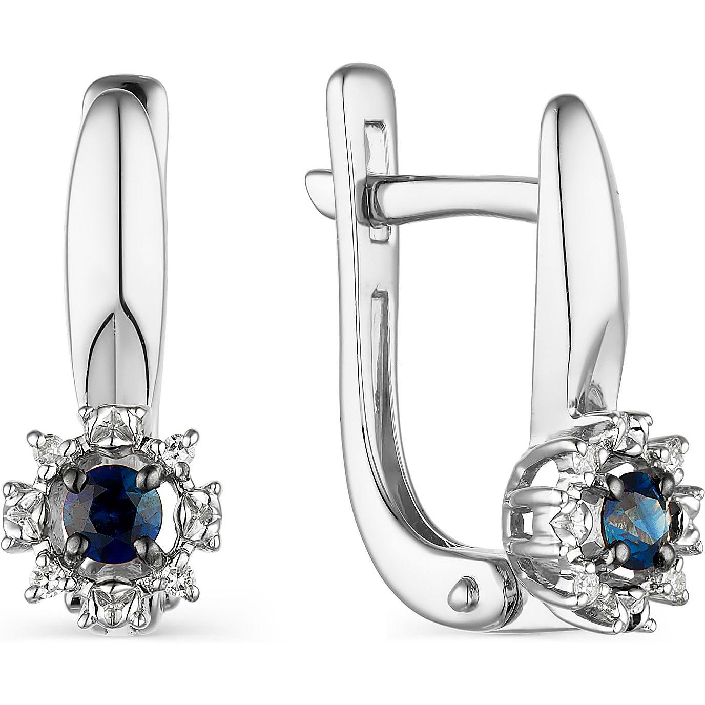 

Серьги женские из золота АЛЬКОР 23624-202, сапфир/бриллиант, 23624-202