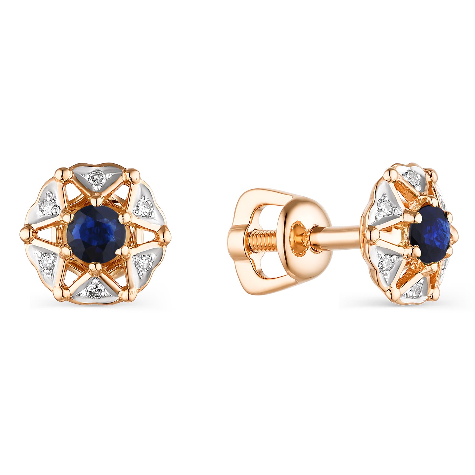 

Серьги женские из золота АЛЬКОР 23538-102, сапфир/бриллиант, 23538-102