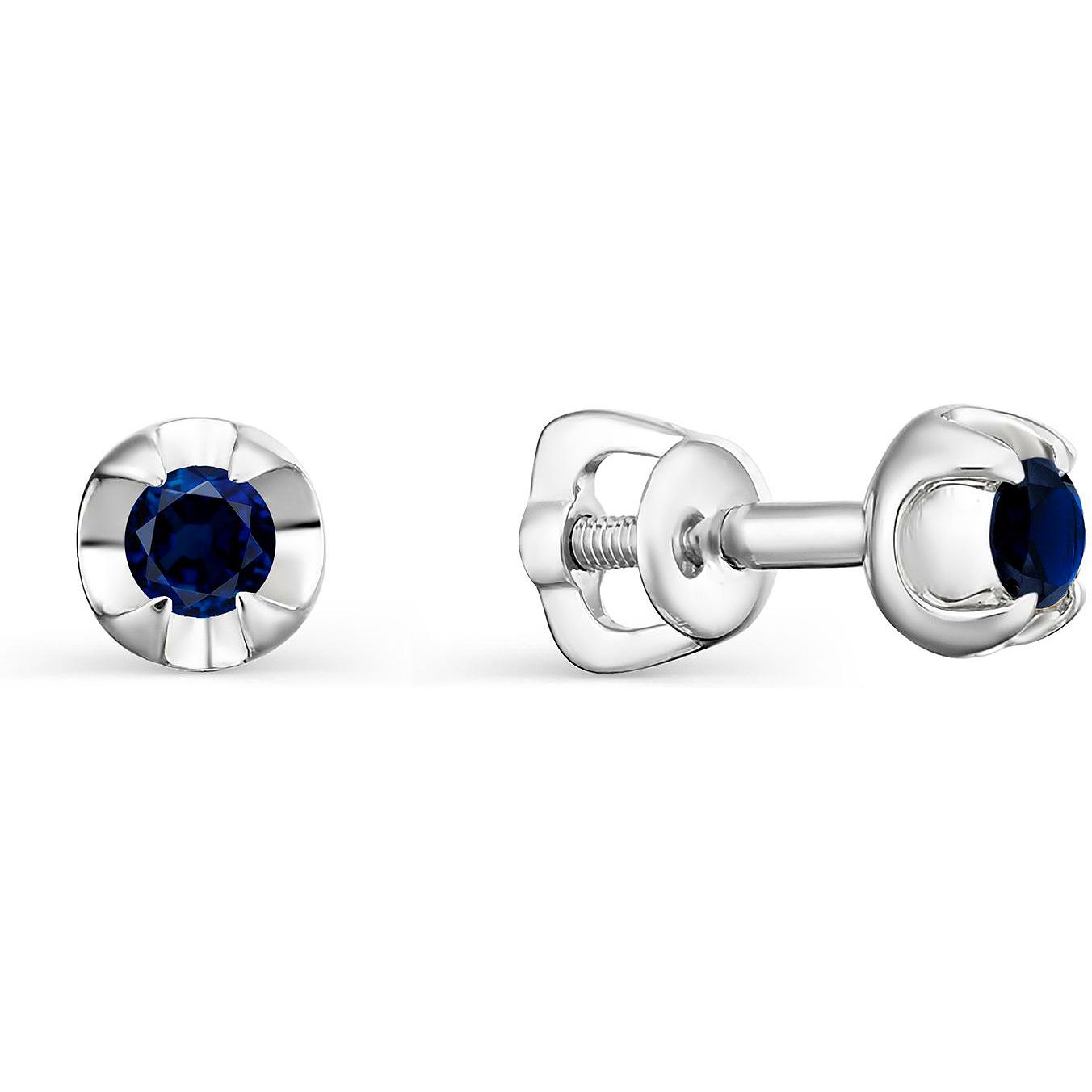 

Серьги женские из золота АЛЬКОР 22988-202, сапфир, 22988-202