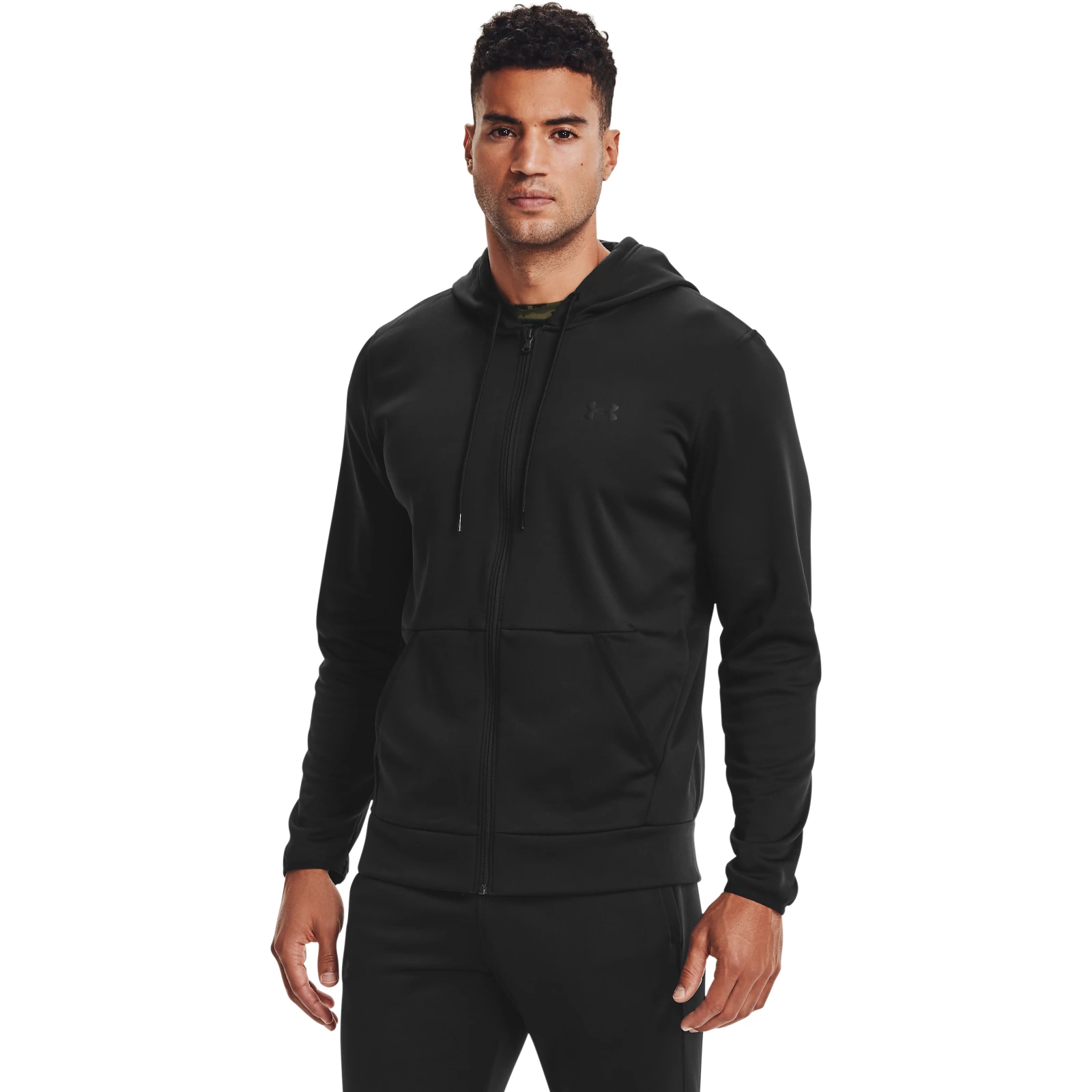 фото Толстовка мужская under armour fleece fz hoodie черная 3xl