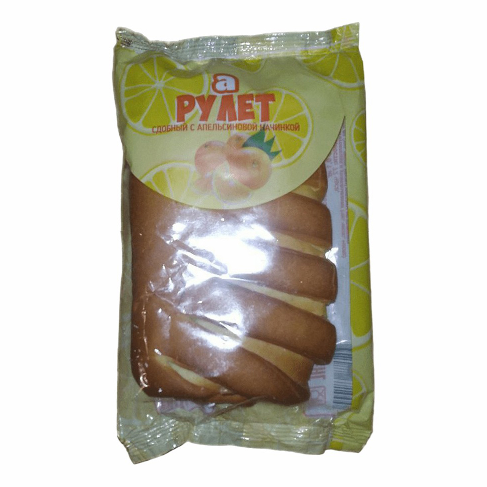 

Рулет Арзамасский Хлеб с апельсиновой начинкой сдобный 100 г