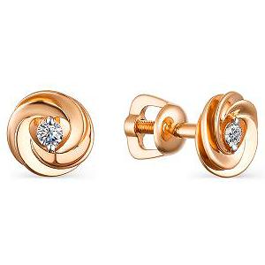 

Серьги женские из золота АЛЬКОР 23435-100, бриллиант, 23435-100