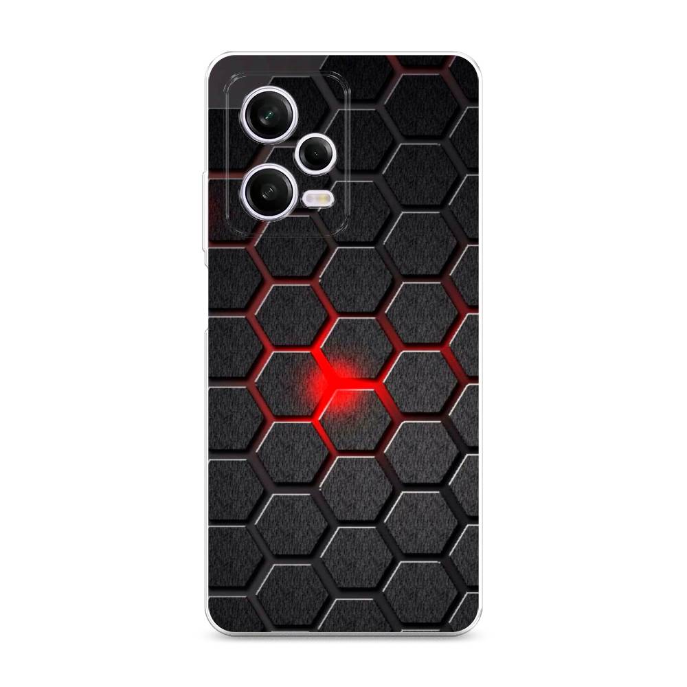 

Чехол на Xiaomi Redmi Note 12 Pro "Соты красные", Красный;черный;серый, 317050-3