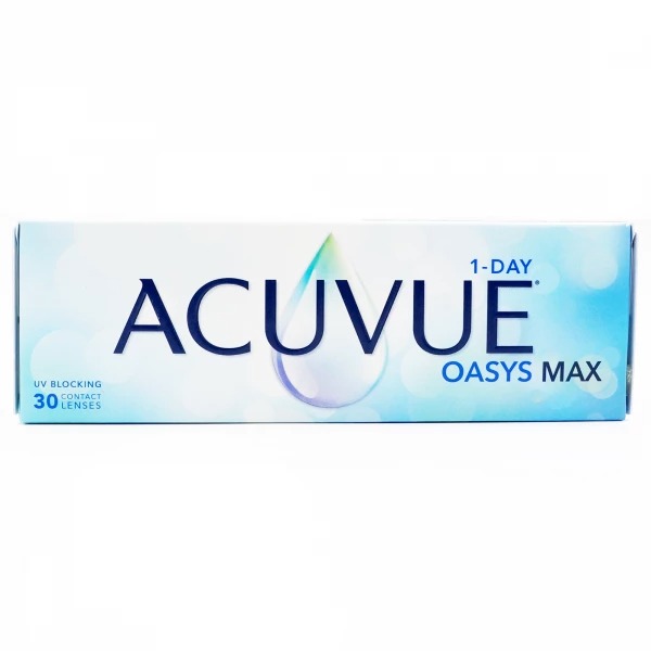 

Однодневные контактные линзы Acuvue Oasys MAX 1-Day, 30 линз, R 8.5, D -1.50, Oasys MAX