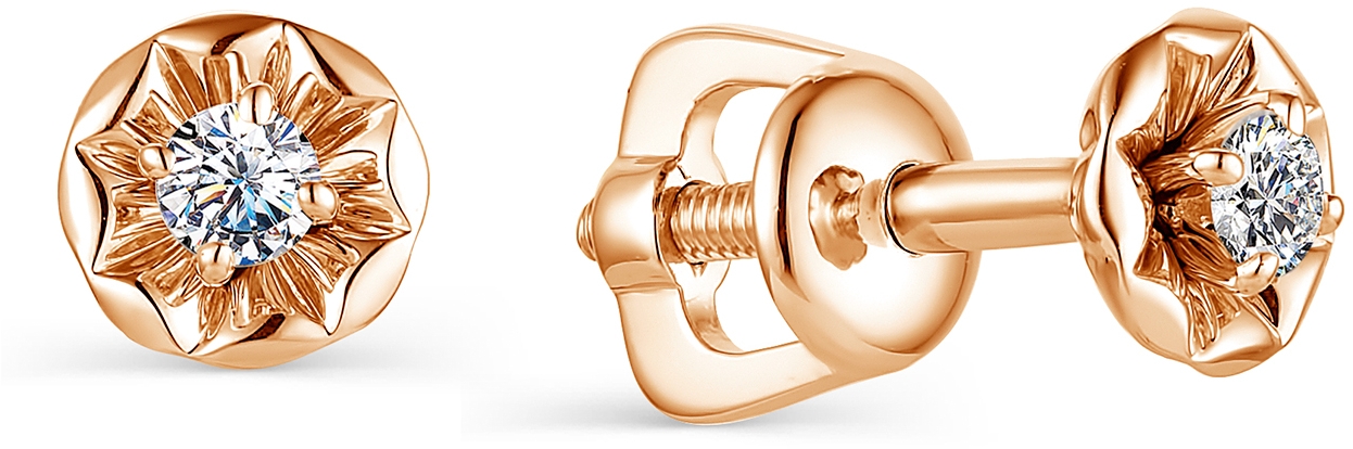 

Серьги женские из золота АЛЬКОР 23213-100, бриллиант, 23213-100
