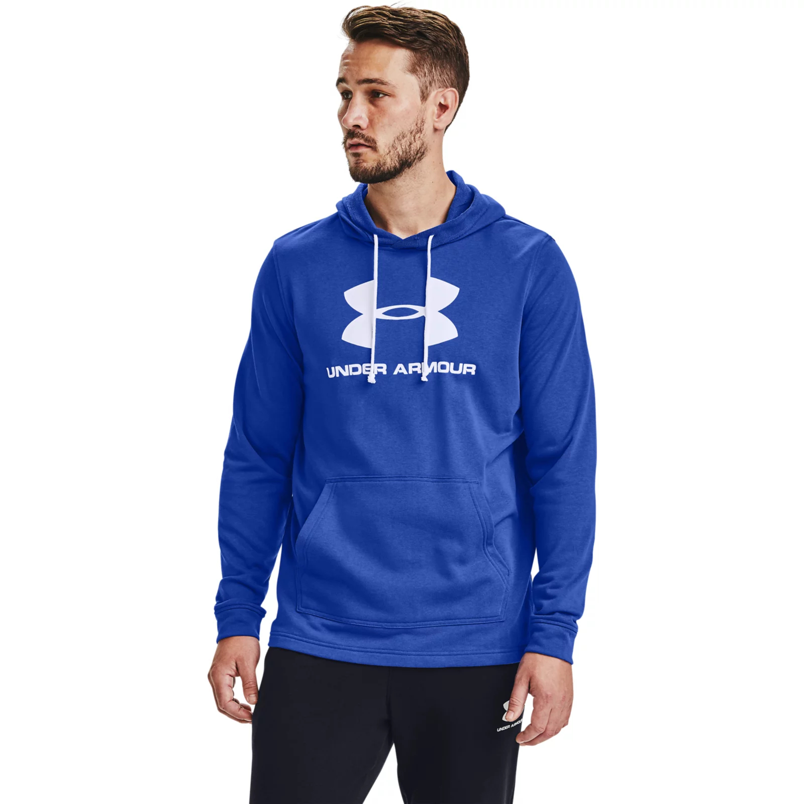 фото Толстовка мужская under armour sportstyle terry logo hoodie синяя s/m