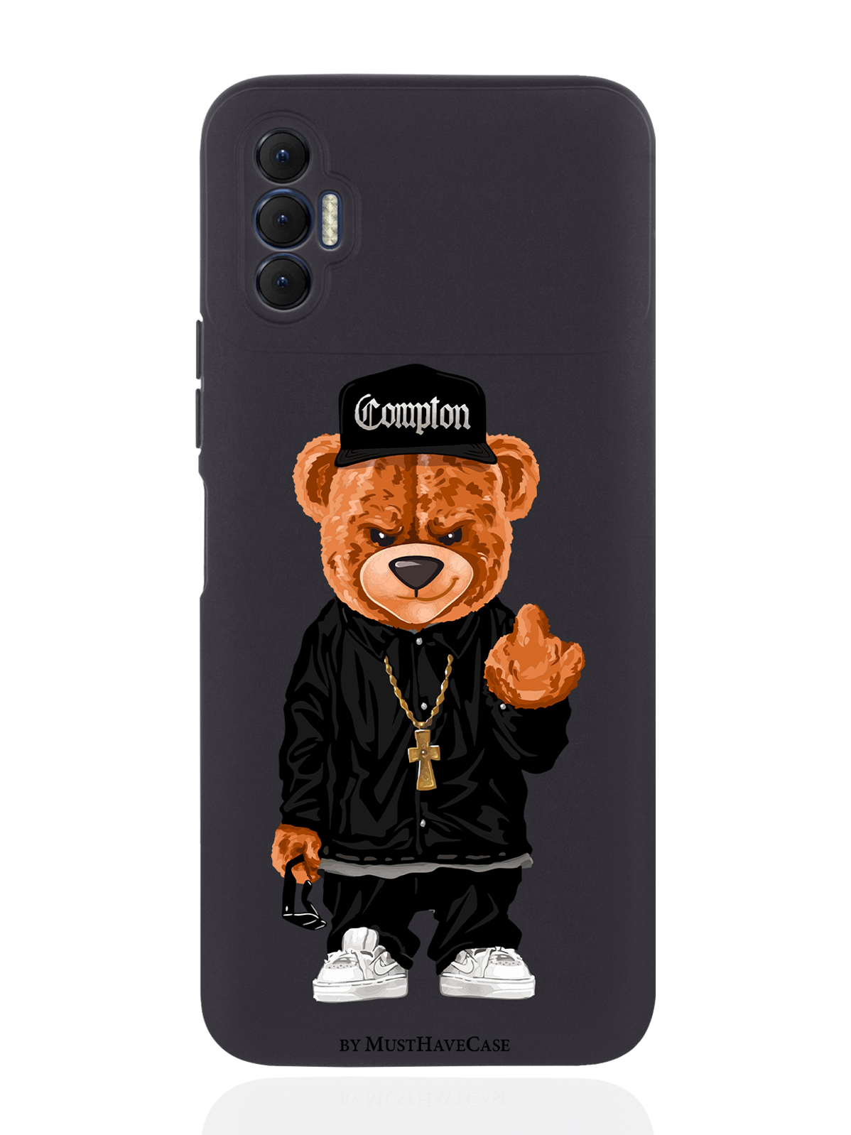 

Чехол MustHaveCase для Tecno Spark 8P Мишка Compton черный, Коричневый;черный;белый