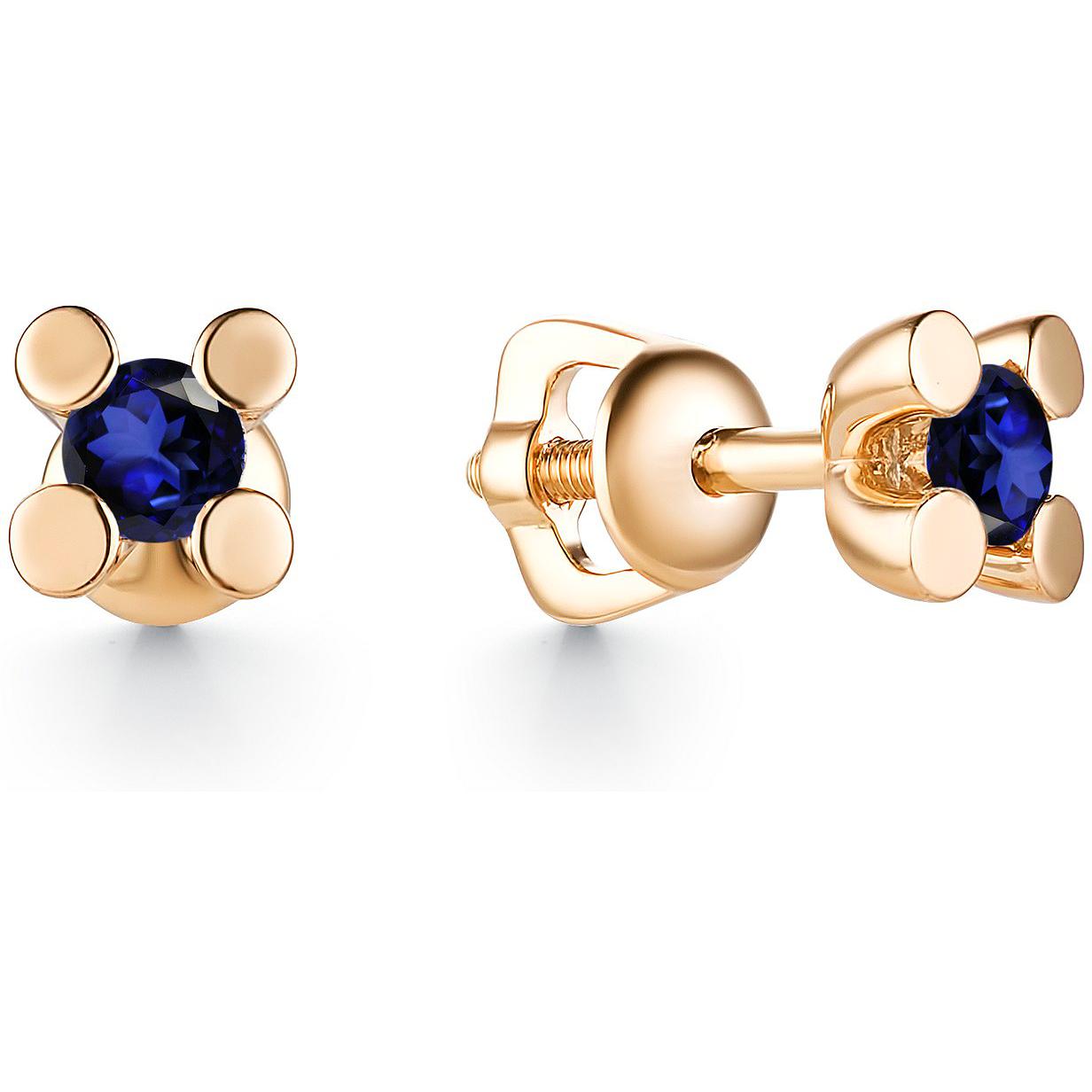 

Серьги женские из золота АЛЬКОР 23372-202, сапфир, 23372-202