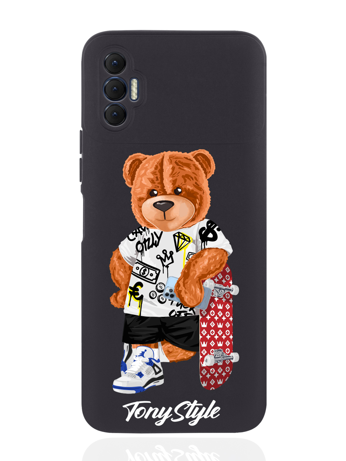 

Чехол Tony Style для Tecno Spark 8P Tony Style со скейтом черный, Коричневый;черный;красный