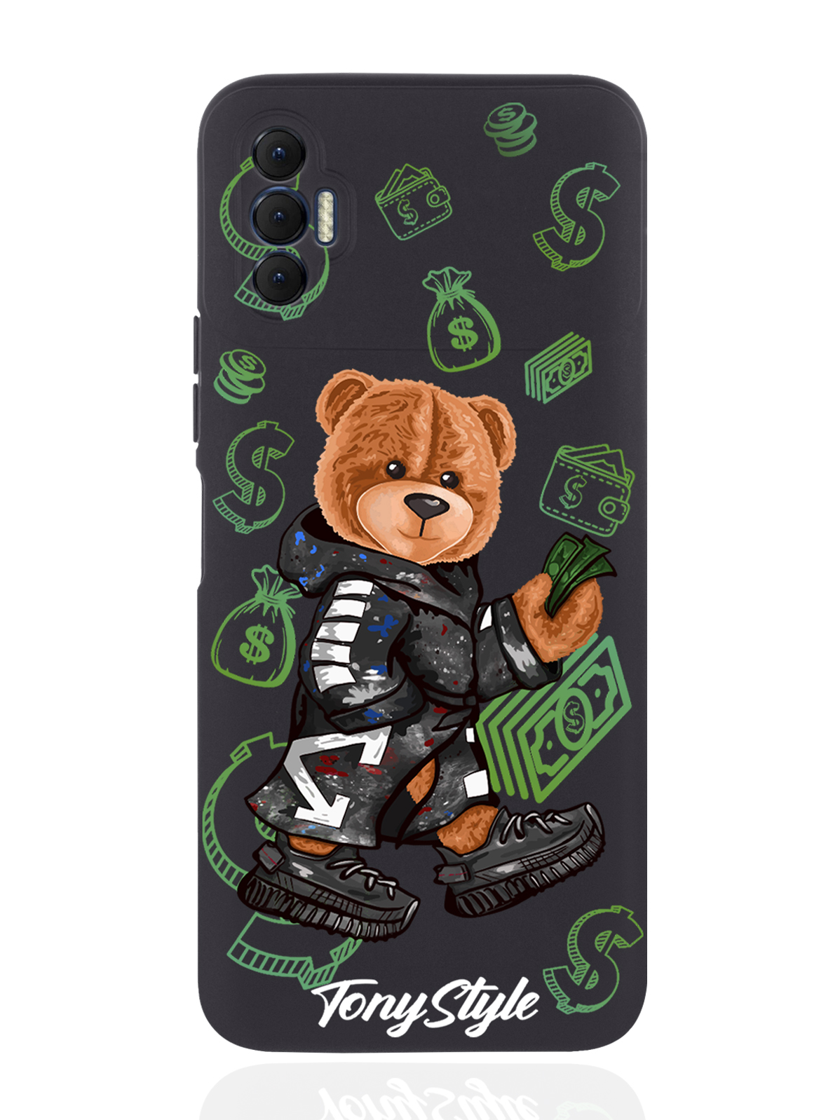 

Чехол Tony Style для Tecno Spark 8P Tony Style Деньги черный, Коричневый;черный;зеленый