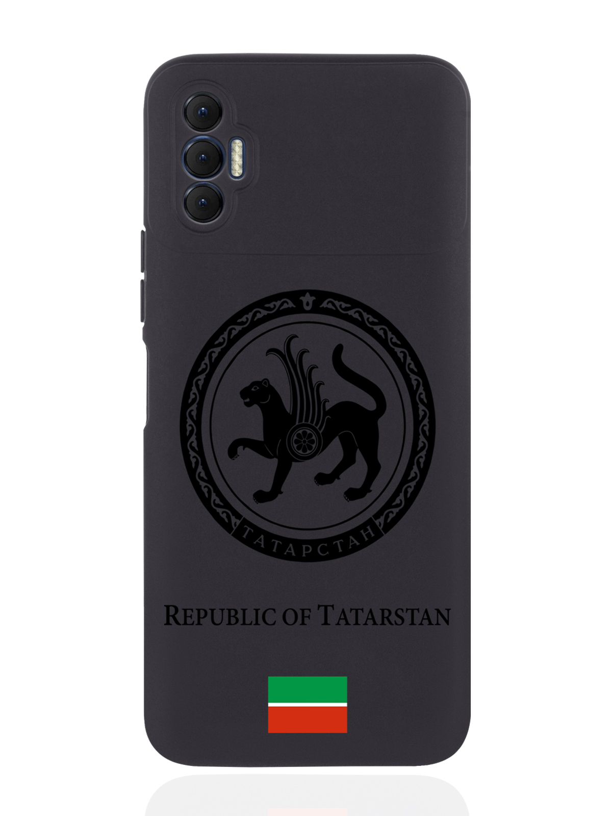 

Чехол SignumCase для Tecno Spark 8P Черный лаковый Герб Татарстана черный
