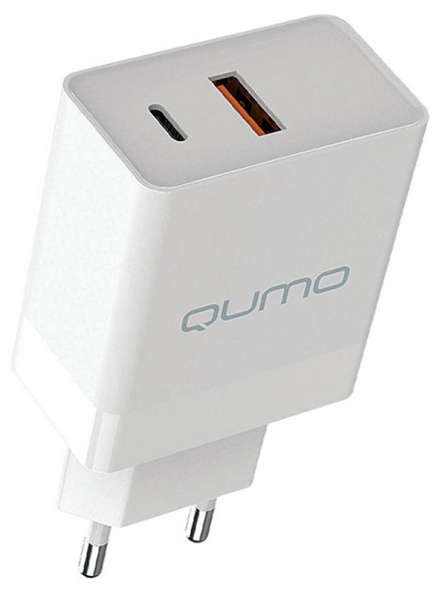фото Сетевое зарядное устройство qumо pd + qc3.0 белое qumo