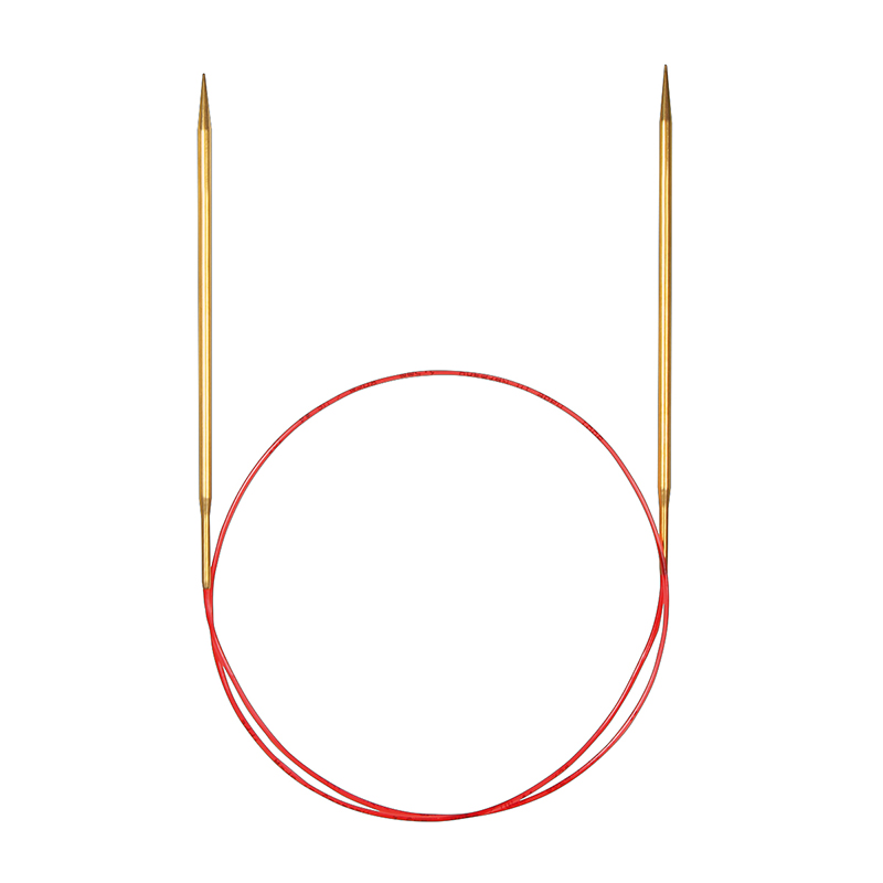 фото Спицы д/вязания addi круговые позолоч с удлиненным кончиком, 2,75 мм, 40 см 755-7/2.75-40