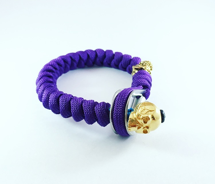 

Браслет Latush Snake/skull lock ClassicM 2 beads (Purple) Small, Фиолетовый, C2MS purple