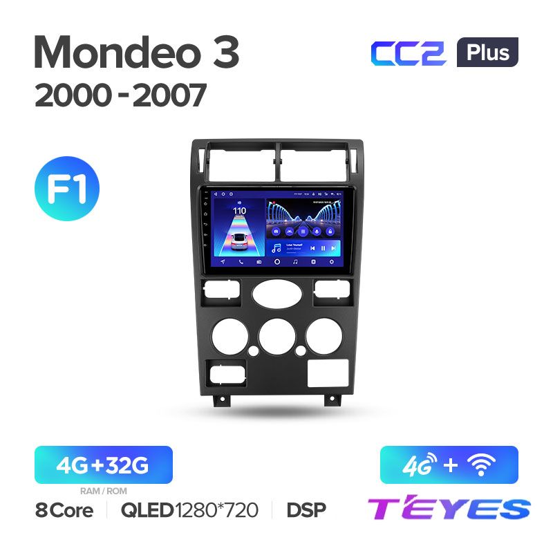 

Магнитола Teyes CC2+ 4/32 9" для Ford Mondeo 3 2000-2007 (Тип F1), CC2+ 4/32 9"