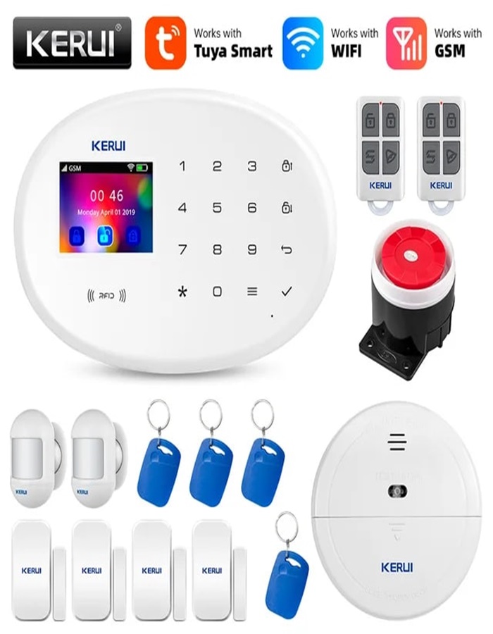 Охранная сигнализация Kerui W202, Wi-Fi, GSM, Smart Life, Tuya, набор 5 сигнализация gsm onviz standart для охраны дома квартиры гаража