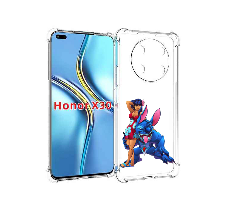 

Чехол MyPads лило и накаченный стич детский для Honor X30 / Magic4 Lite 5G, Прозрачный, Tocco