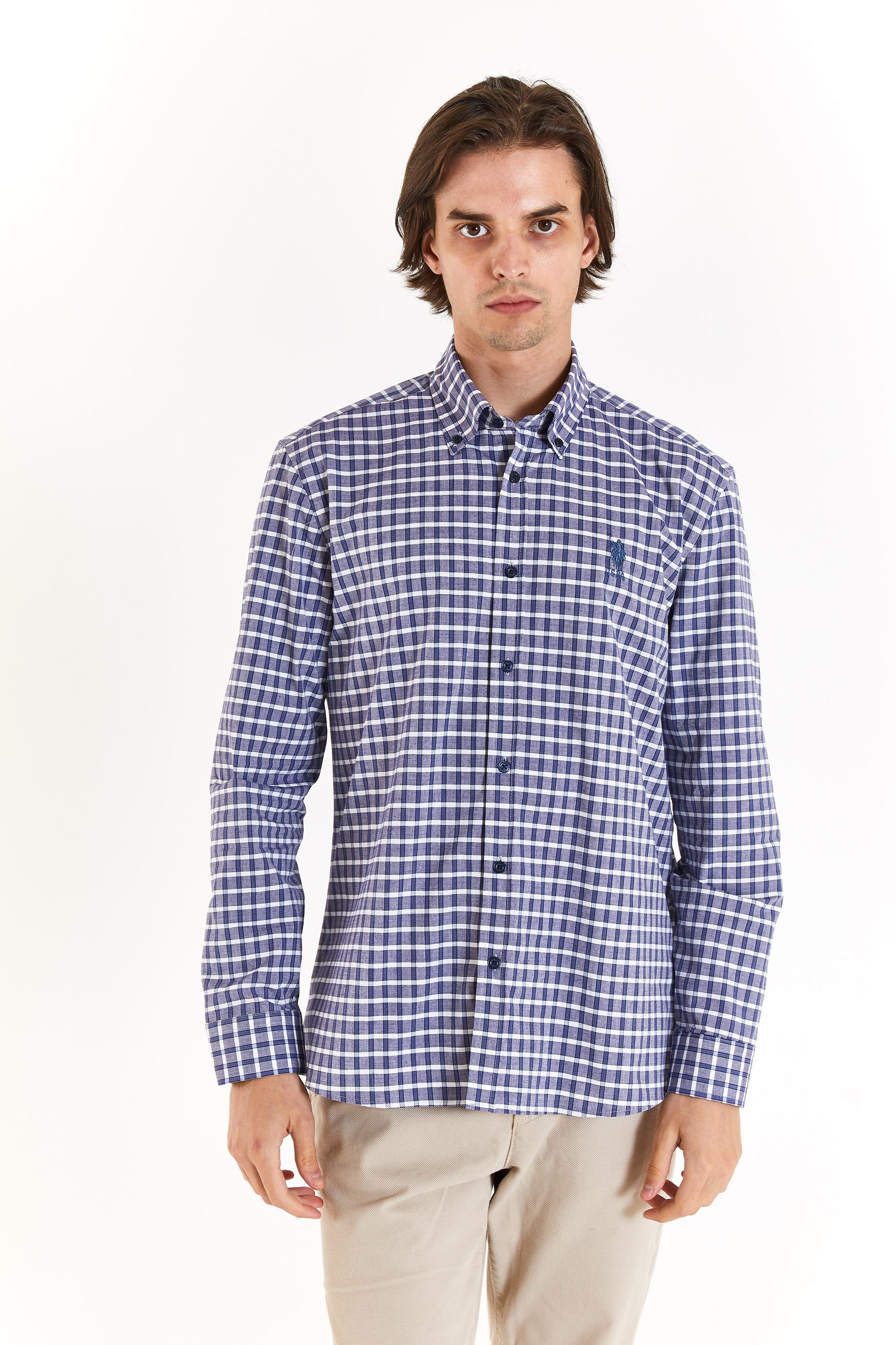 

Рубашка мужская U.S. POLO Assn. G081GL0040ALDER синяя XL, Синий, G081GL0040ALDER