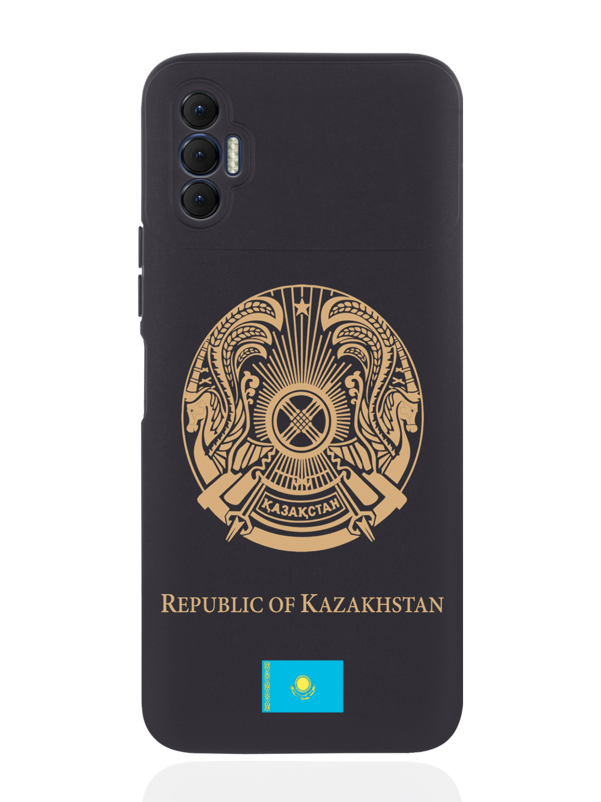 

Чехол SignumCase для Tecno Spark 8P Золотой Герб Казахстана черный, Золотистый;черный