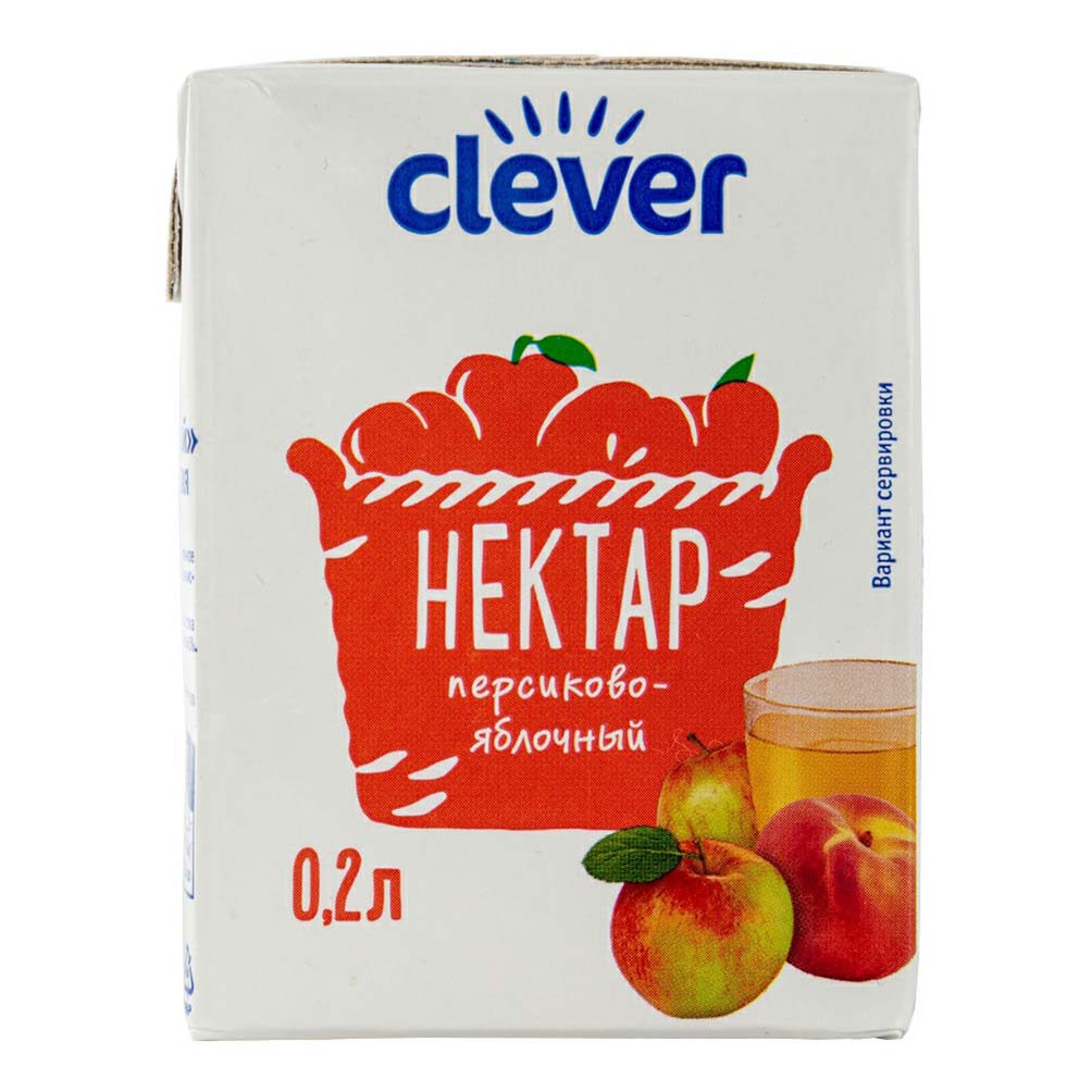 

Нектар Clever персиково-яблочный 0,2 л