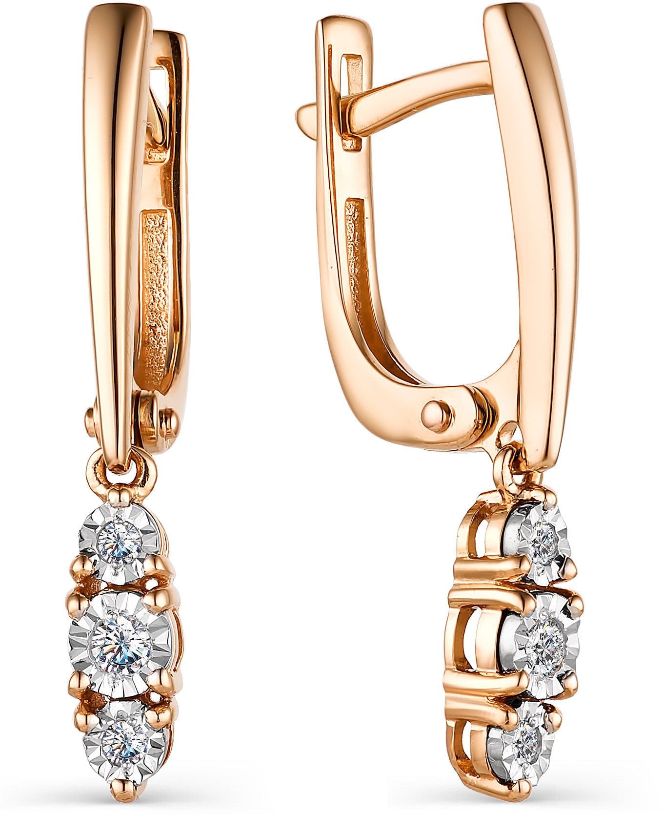 

Серьги женские из золота АЛЬКОР 23292-100, бриллиант, 23292-100