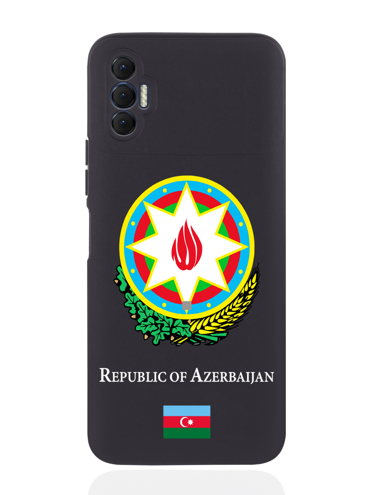 

Чехол SignumCase для Tecno Spark 8P Герб Азербайджана черный, Разноцветный