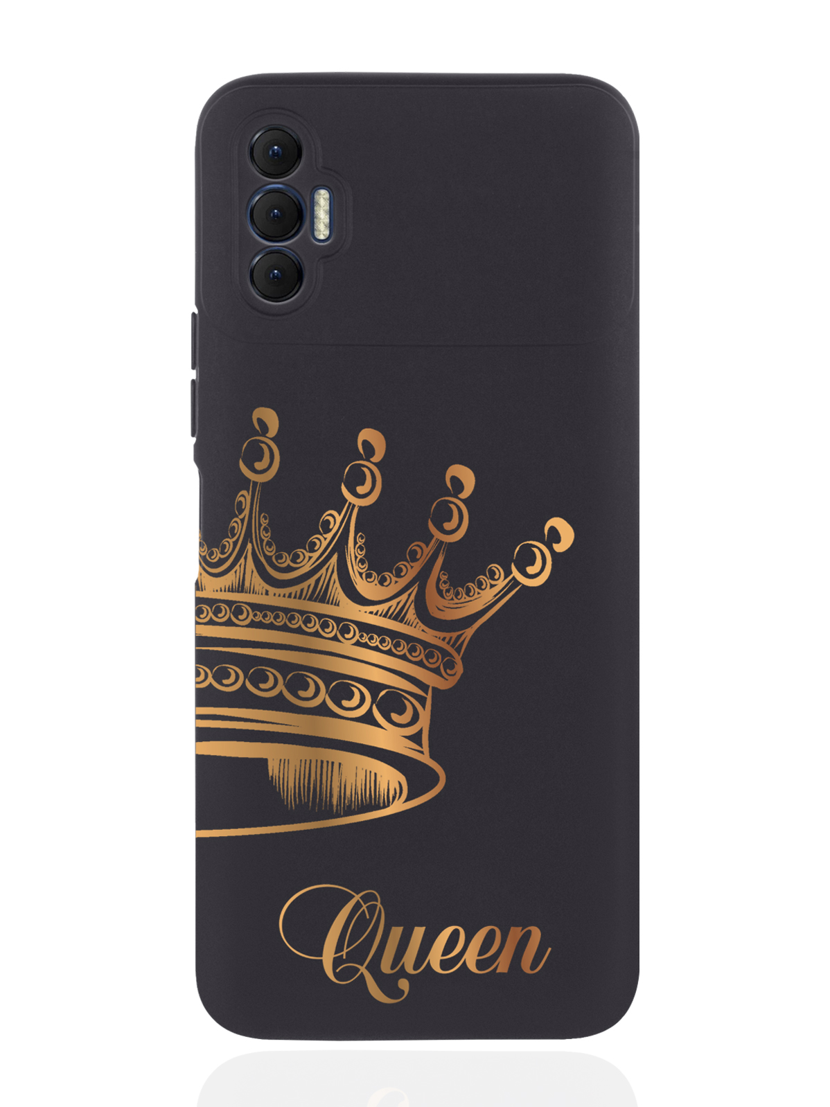 фото Чехол musthavecase для tecno spark 8p парный чехол корона queen черный