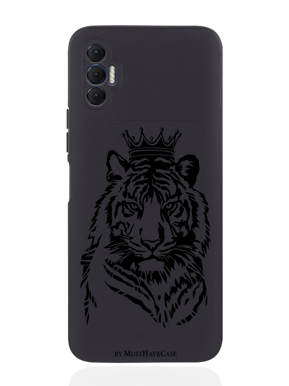 

Чехол MustHaveCase для Tecno Spark 8P Тигр с Короной черный