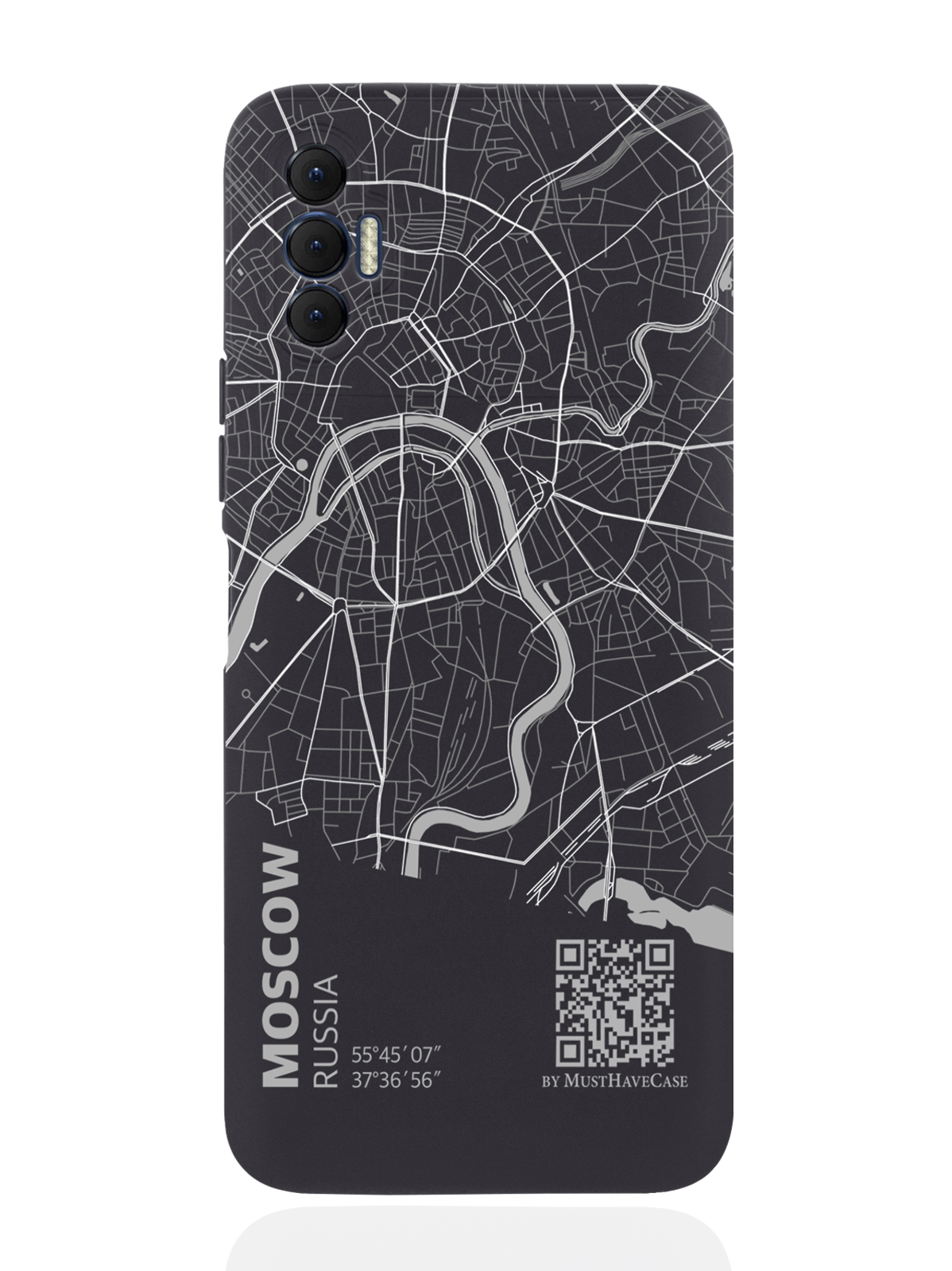 

Чехол MustHaveCase для Tecno Spark 8P Карта Москвы черный, Серый;черный