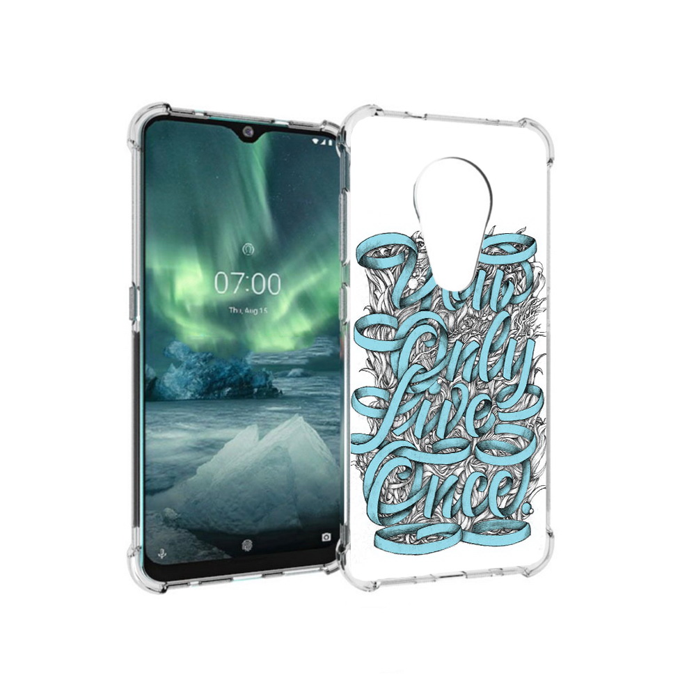 

Чехол MyPads Tocco для Nokia 7.2 слова из ленты абстракция (PT139171.105.607), Прозрачный, Tocco
