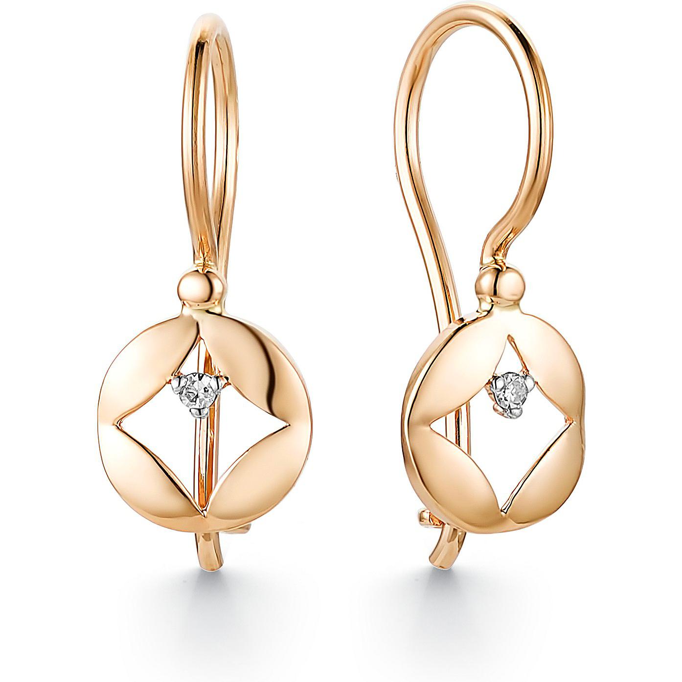 

Серьги женские из золота АЛЬКОР 23364-100, бриллиант, 23364-100