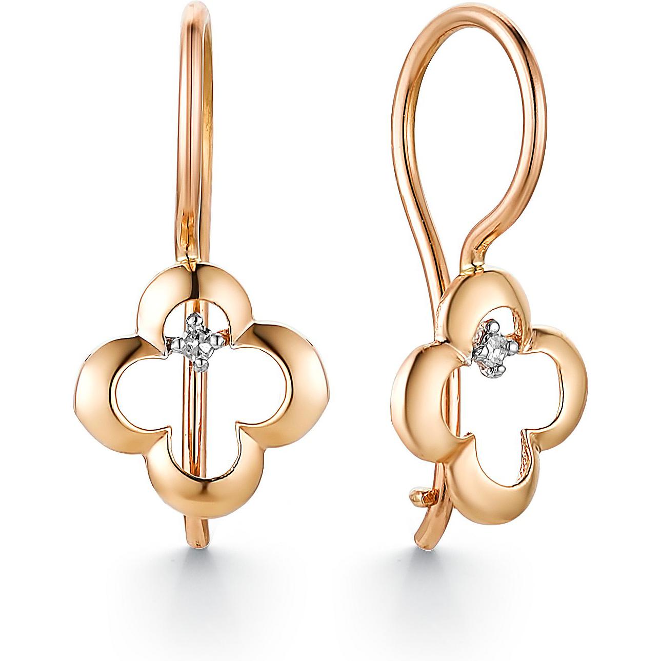 

Серьги женские из золота АЛЬКОР 23365-100, бриллиант, 23365-100