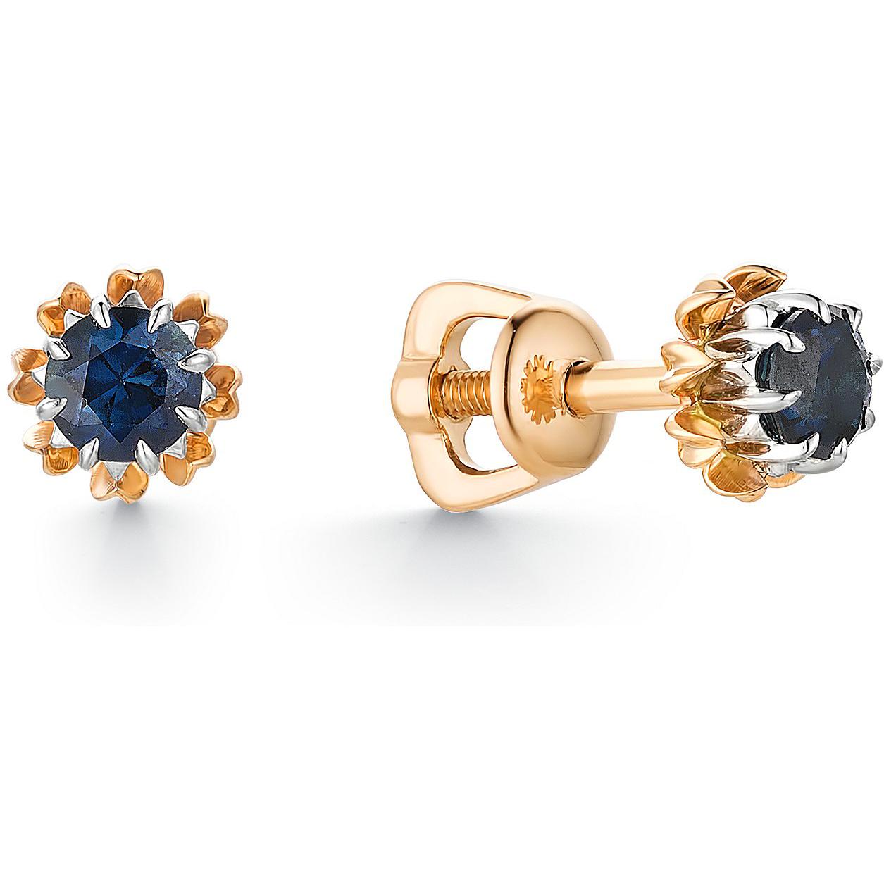 

Серьги женские из золота АЛЬКОР 23185-102, сапфир, 23185-102