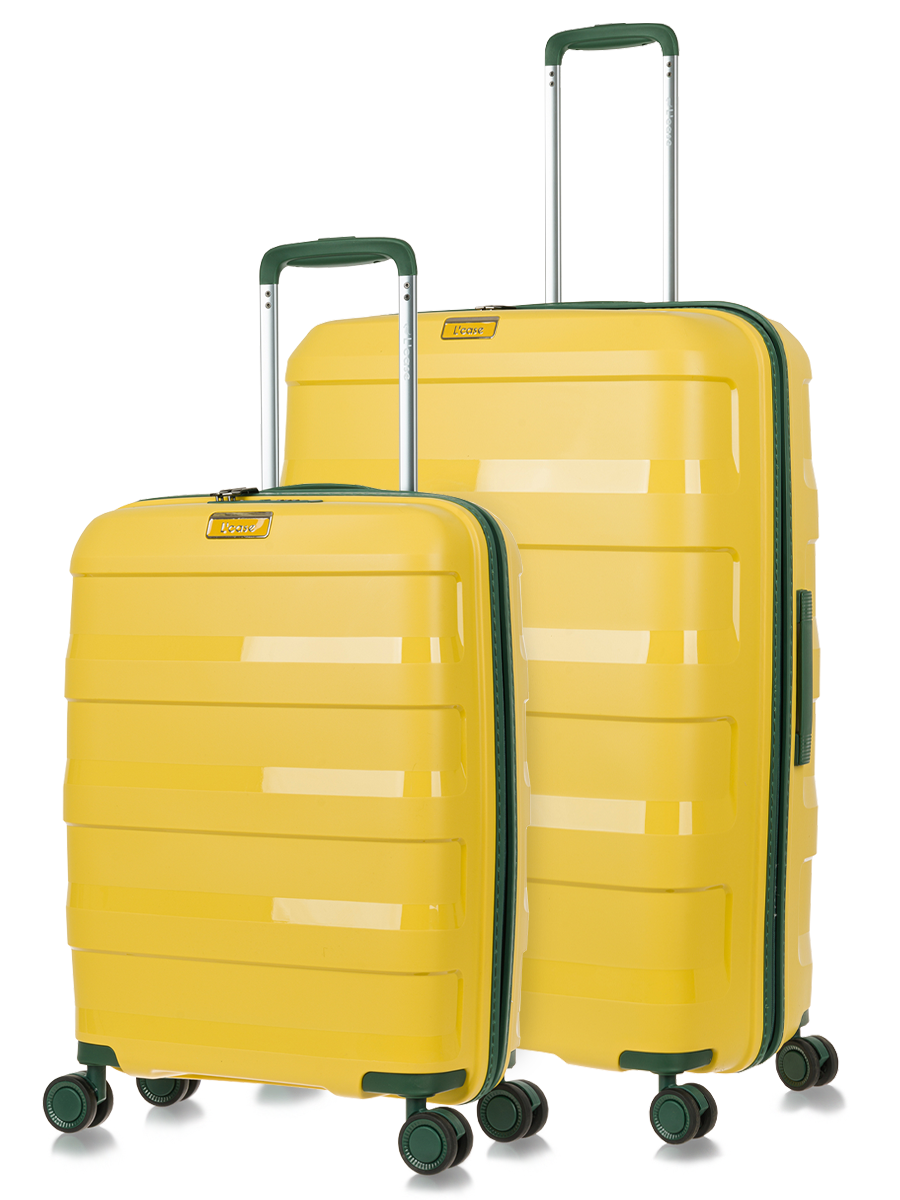 Комплект чемоданов унисекс L'Case Monaco желтый S/L