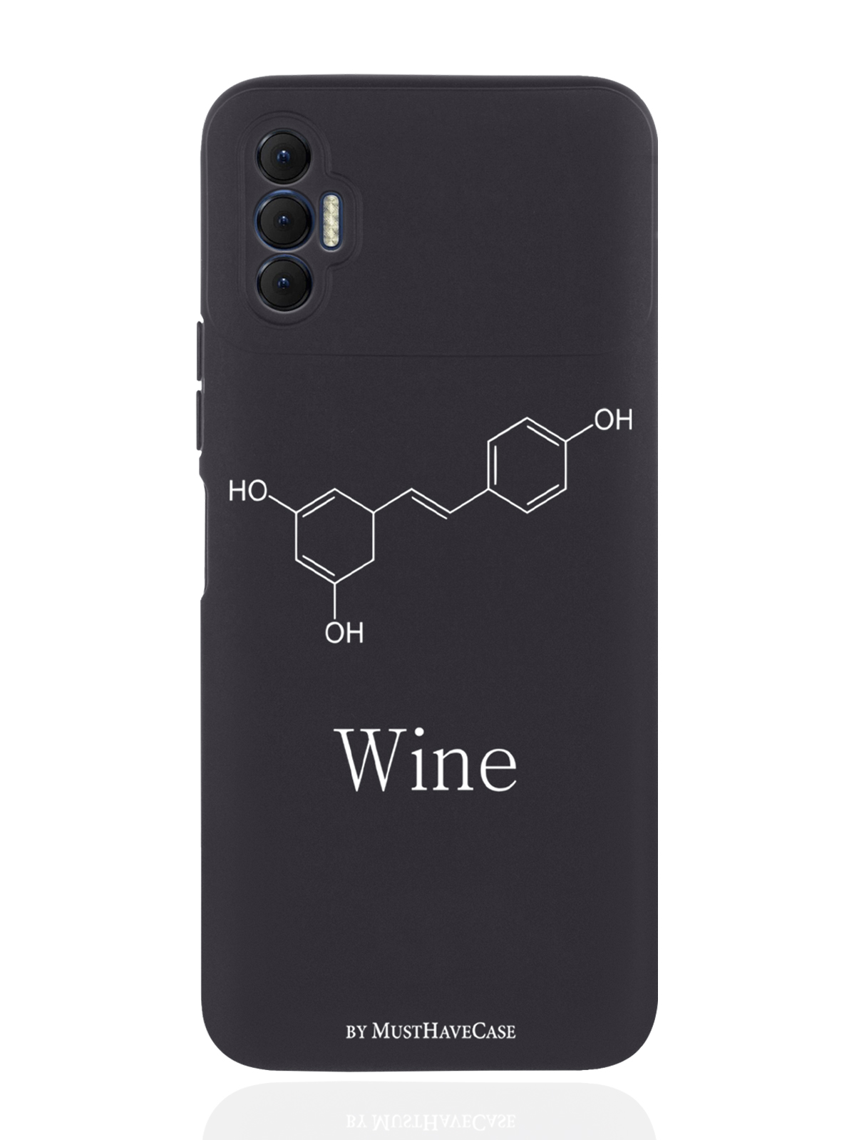 

Чехол MustHaveCase для Tecno Spark 8P Молекула вина черный, Черный;белый
