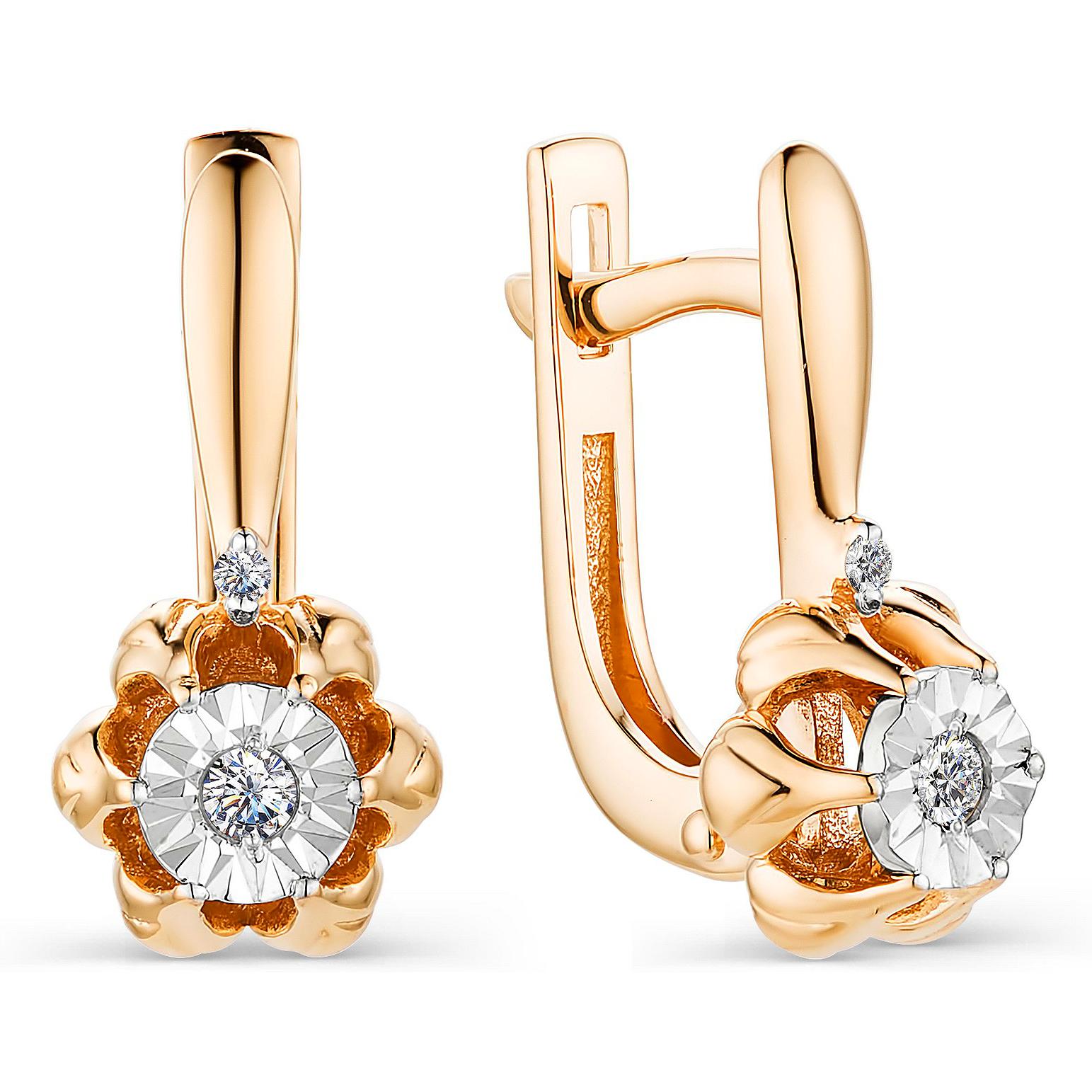 

Серьги женские из золота АЛЬКОР 23155-100, бриллиант, 23155-100