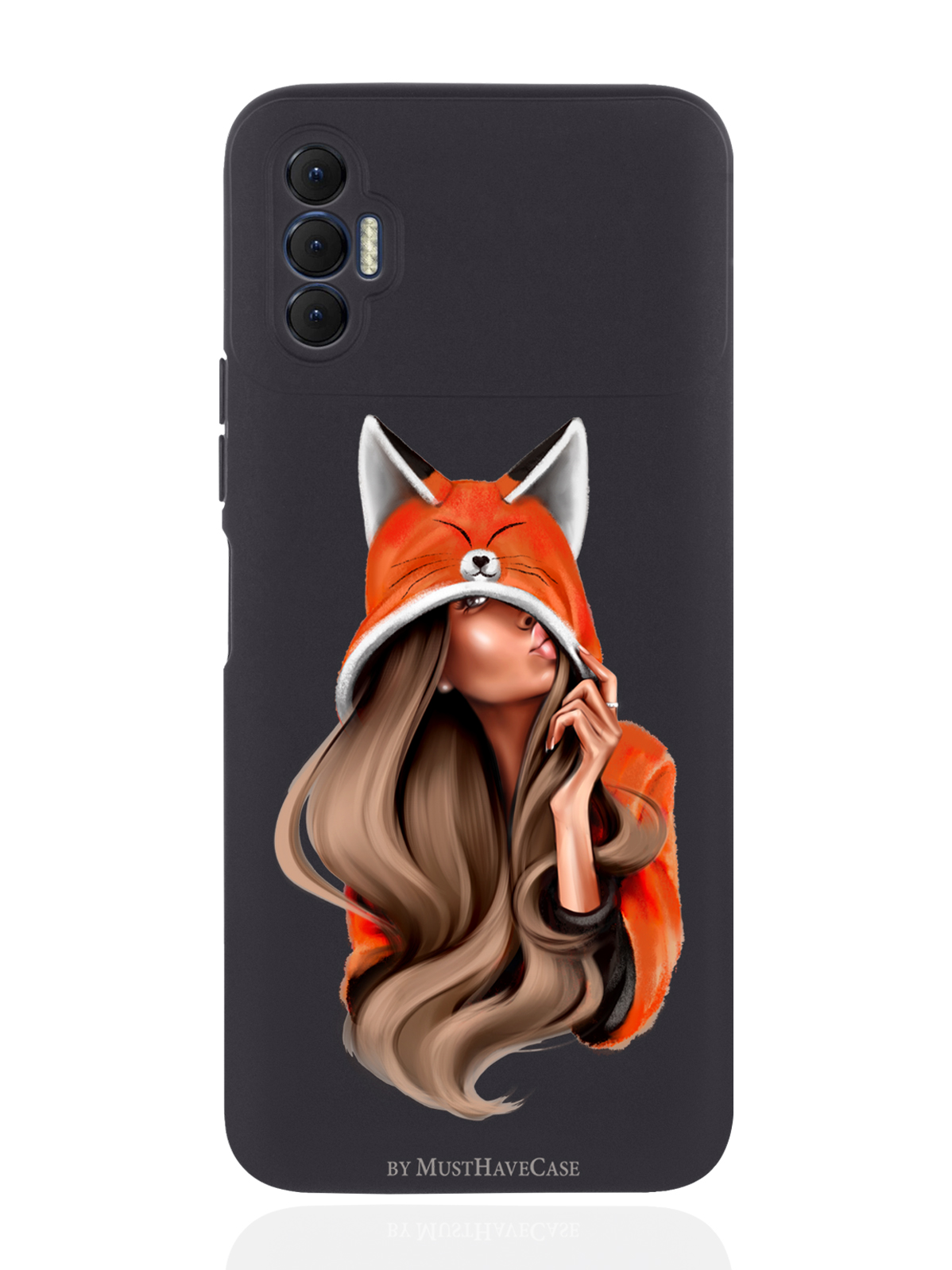 фото Чехол musthavecase для tecno spark 8p foxy girl/лисичка черный