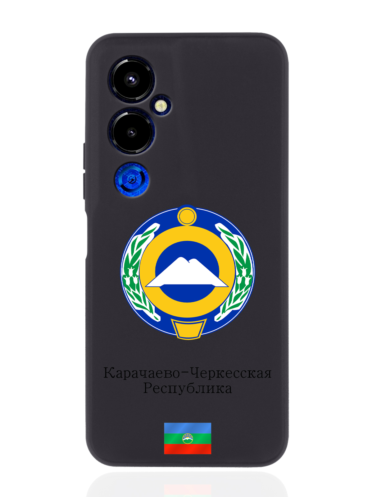 

Чехол SignumCase для Tecno Pova 4 Pro Герб Карачаево-Черкесской Республики черный, Разноцветный
