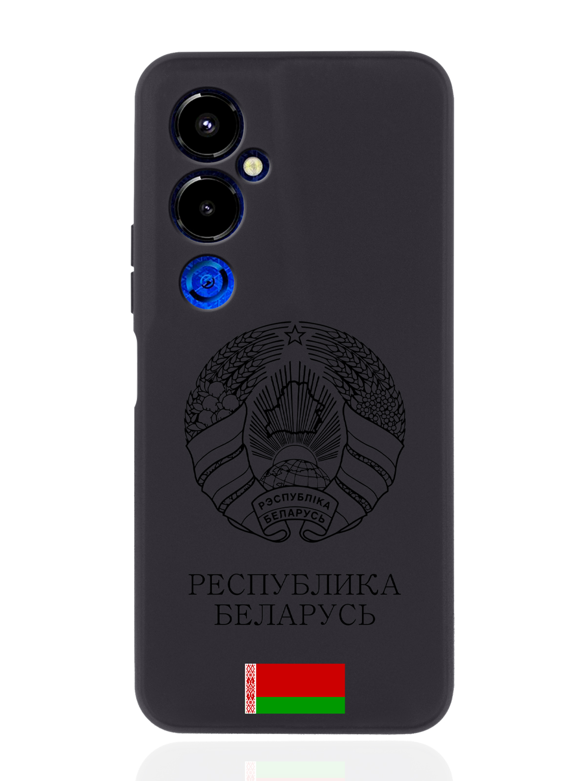 фото Чехол signumcase для tecno pova 4 pro черный лаковый герб белоруссии/герб беларуси черный